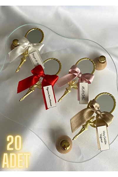 MayaArtDesign Gold Melek Ayna Magnet Söz-Nişan-Nikah-Kına-Bebek Hediyelik