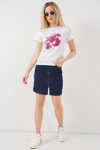 Bigdart Women's Printed Basic T-Shirt 4349 - Plum