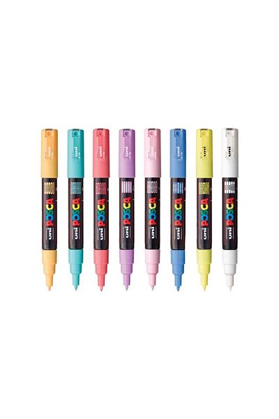 Uni Posca Pc-1M 0.7mm Marker Acrylic Painting Pen Set of 8 Pastel Colors 3