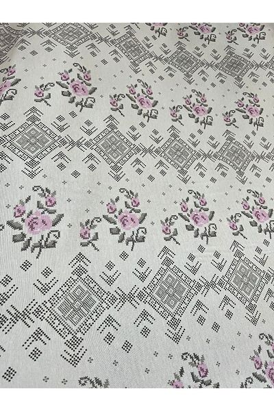 Elif Asya Ceyiz Tekstil 100% Cotton Tone Double Pique Set Cross Stitch