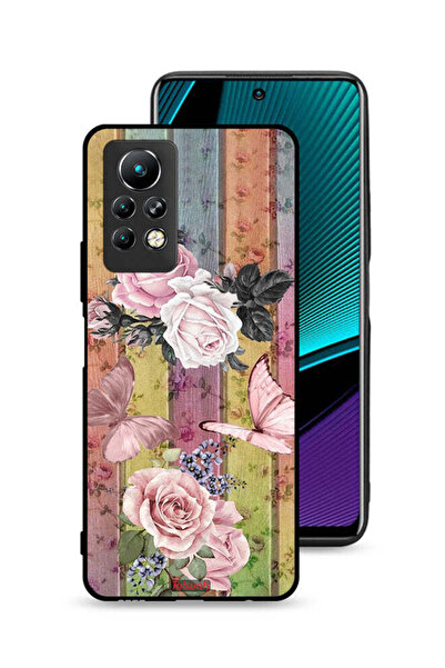 Tolwak غطاء حماية لهاتف إنفينيكس نوت 11 برو بنقشة فراشات الخوخ والورود