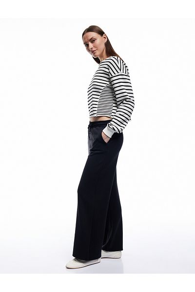 Koton Modal Mixed Normal Waist Φαρδιά ίσια παντελόνια με τσέπες