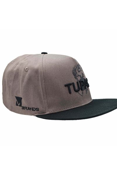 MBrands rapper cap, straight brim, 2PAC model, gray, thug life