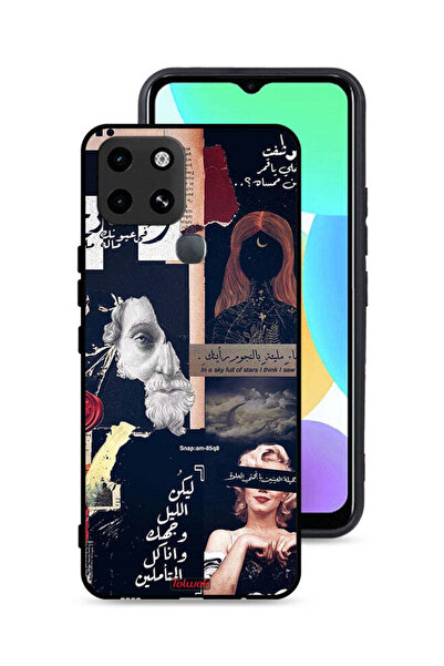 Tolwak غطاء حماية لهاتف إنفينيكس سمارت 6 بعبارات عربية ووجوه مقطوعة