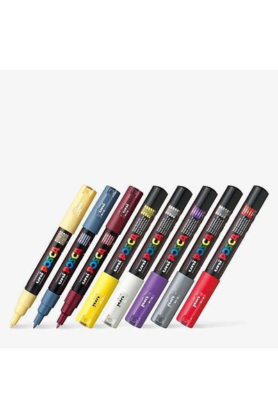 Uni Posca Pc-1M 0.7mm Marker Acrylic Painting Pen 8 Mixed Mix Colors