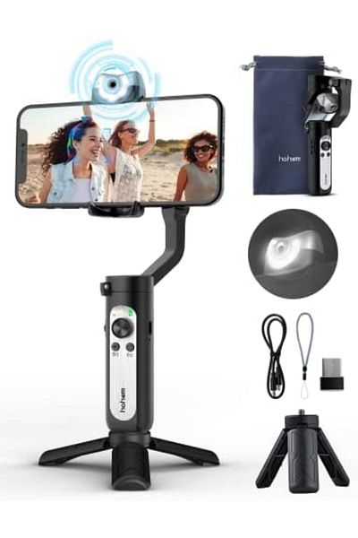 Hohem iSteady V2 Gimbal Stabilizer for Smartphone, 3-Axis Phone Gimbal w/Independent AI Tracking Sen