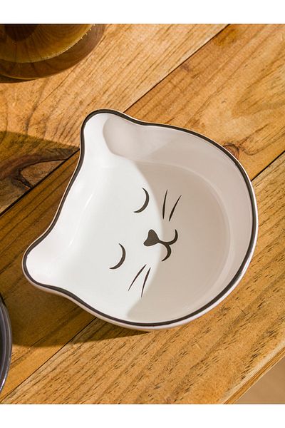 LC Waikiki Summer Collection Ceramic Snack Bowl with Cat Figure City