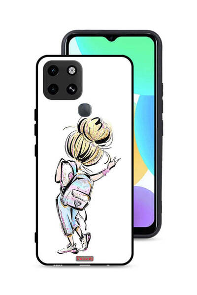 Tolwak غطاء حماية لهاتف Infinix Smart 6 بتصميم فتاة العودة إلى المدرسة