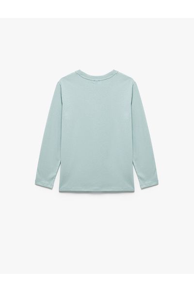 Koton Tricou din bumbac cu mânecă lungă cu imprimeu