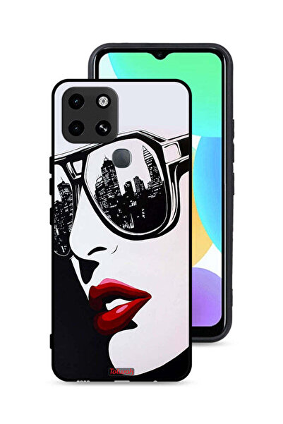 Tolwak غطاء حماية لهاتف إنفينيكس سمارت 6 بتصميم وجه فتاة وفن تجريدي