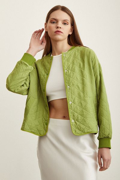 TRENDQUEL Bomber Quilted Jacket Pistachio Green
