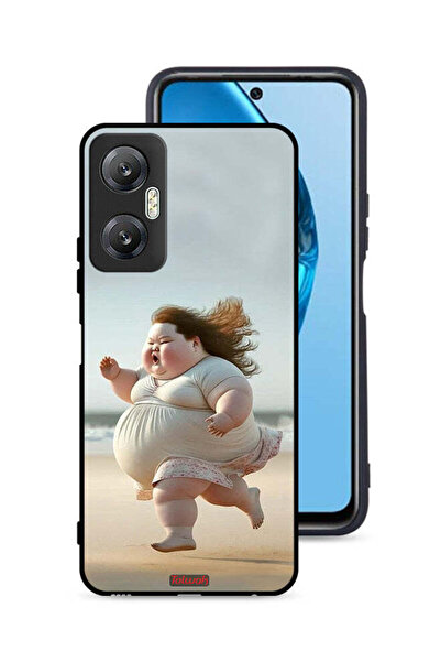 Tolwak غطاء حماية لهاتف Infinix Hot 20 5G بتصميم فتاة سمينة تركض