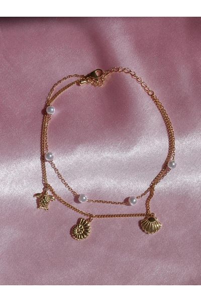 Reorah Collection Seashell Whisper Steel Anklet