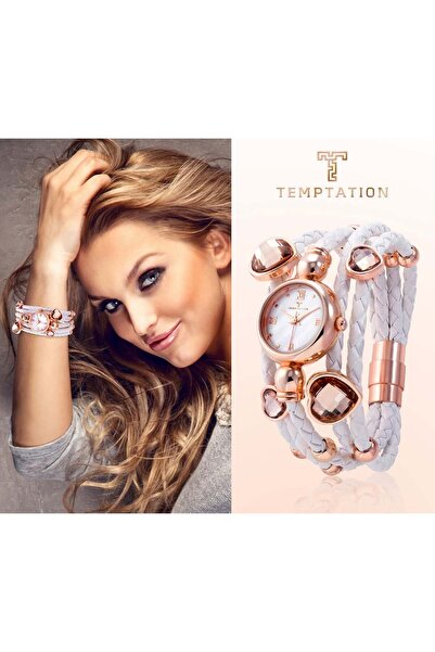 MBrands Ceas de damă Temptation alb-auriu roz cu brățară