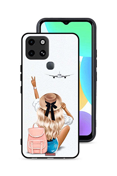 Tolwak غطاء حماية لهاتف إنفينيكس سمارت 6 - فتاة تحب السفر