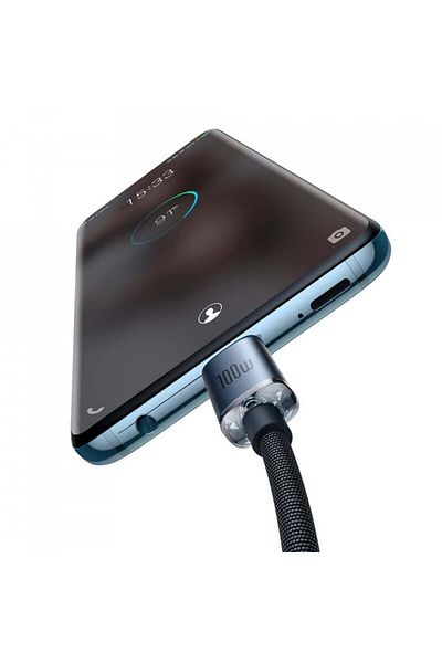 Baseus Type-C to Type-C data cable, 100W, 1.2m, Crystal Shine (CAJY000601) - Black