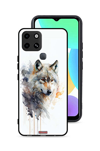 Tolwak غطاء حماية لهاتف Infinix Smart 6 بتصميم فن تجريدي من الذئب