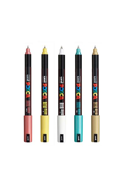 Uni Posca Pc-1Mr Marker Acrylic Painting Pen Set of 5 Mixed Colors Set 2