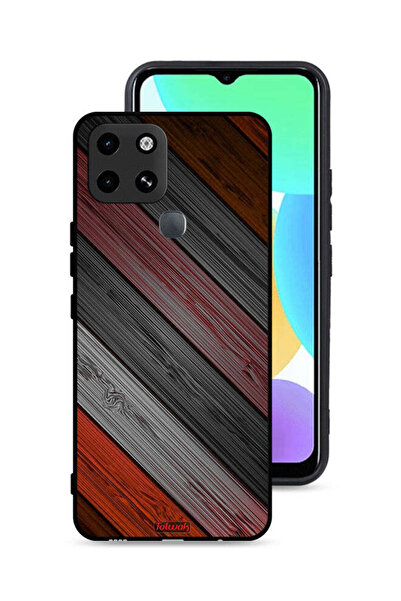 Tolwak غطاء حماية لهاتف إنفينيكس سمارت 6 بنمط خشبي ملون