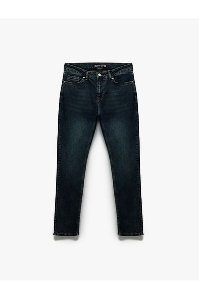 Koton Regular Waist Cotton Slim Fit Jean Trousers with Pockets - Brad Jean