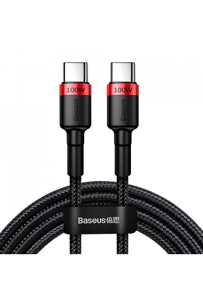 Baseus Usb To Type-c Data Cable, Pd 2.0, 100w, 2m, Cables (CATKLF-AL91) - Red Black