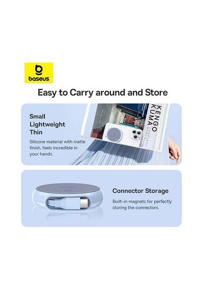 Baseus Retractable Charging / Data Cable, Type-C to Type-C, 100W, 1m, Baseus, Pathfinder Series, Blue