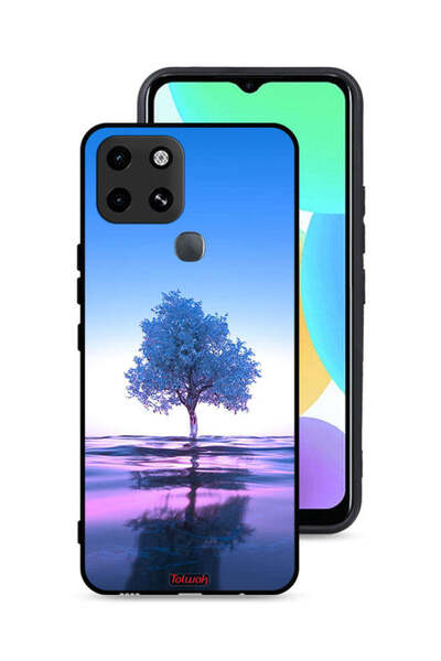 Tolwak غطاء حماية لهاتف إنفينيكس سمارت 6 بتصميم شجرة نيون وانعكاس مائي فني رقمي