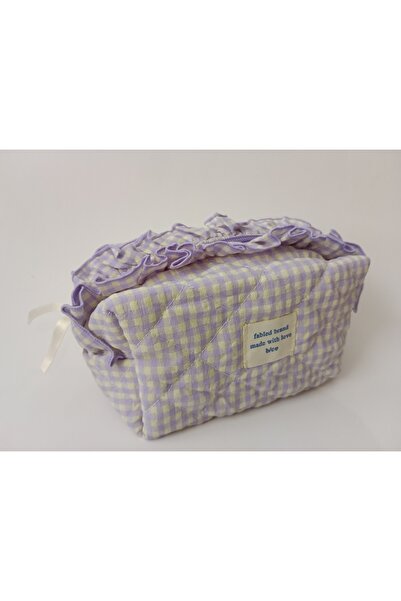MyBalliStore Mor Pötikare Firfirli Makyaj Çantası 17x10x11 cm