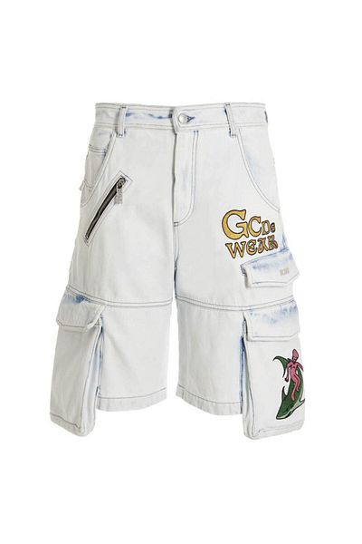 GCDS Pantaloni scurți Gcds Bleached Broded Ultracargo Bermuda