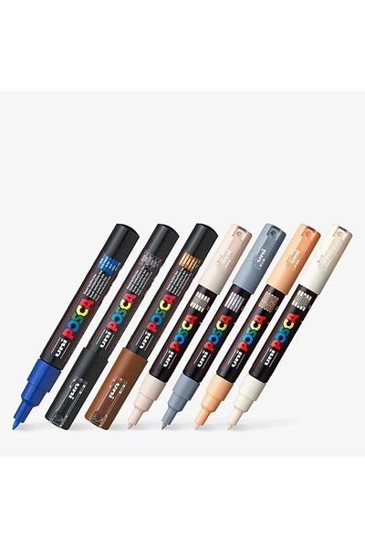 Uni Posca Pc-1M 0.7mm Marker Acrylic Painting Pen Set of 7