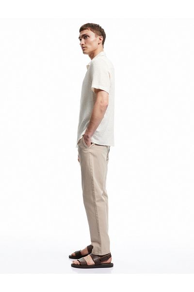 Koton Canvas Trousers with Cotton Pocket Detail and Lace-Up Waist