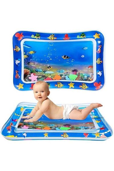 Toybox Inflatable Water Mat Baby Kids Water Play Mat Toys Inflatable Tummy Time Leakproof Water Play Mat, F