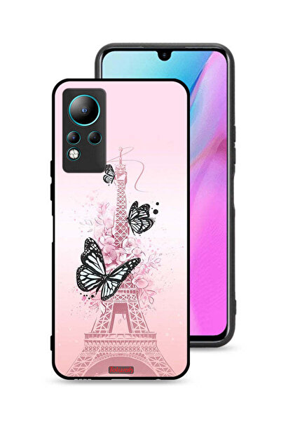 Tolwak غطاء حماية لهاتف إنفينيكس نوت 11 بنقشة فراشات على برج إيفل