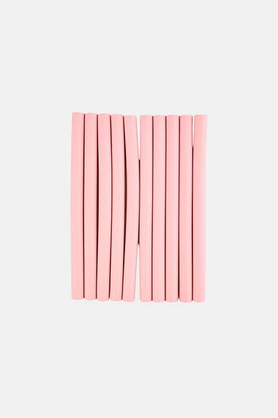 Ruby & Millie 10 Pcs Sponge Rod Hair Curler, Baby Pink