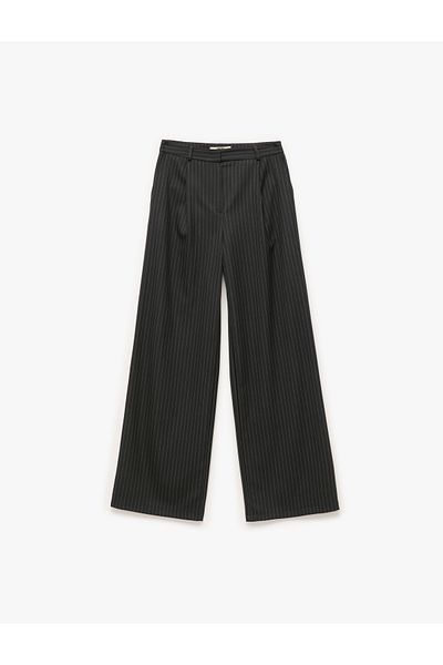 Koton High Waist Palazzo Trousers with Pockets and Pleat Detail
