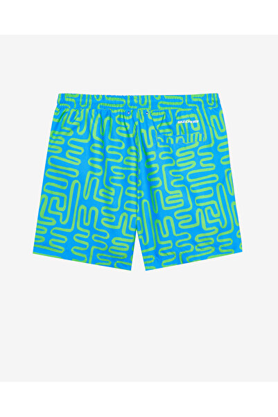 SKECHERS M 5 Inch Allover Print Swimshort Erkek Mavi Deniz Şortu S241113-400