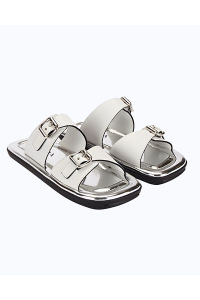 Prada Sport Double Strap Leather Slippers