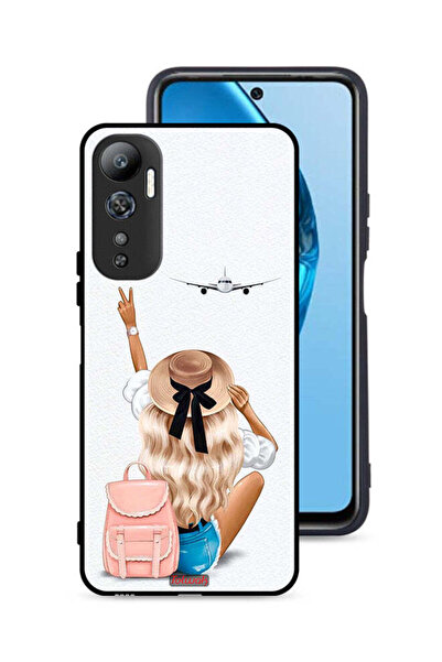 Tolwak غطاء حماية لهاتف Infinix Hot 20 4G بتصميم فتاة تحب السفر