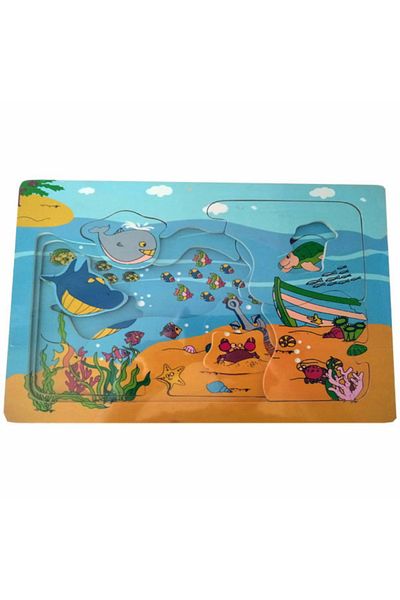 Brimarex Puzzle lemn - Lumea subacvatica, 11 piese