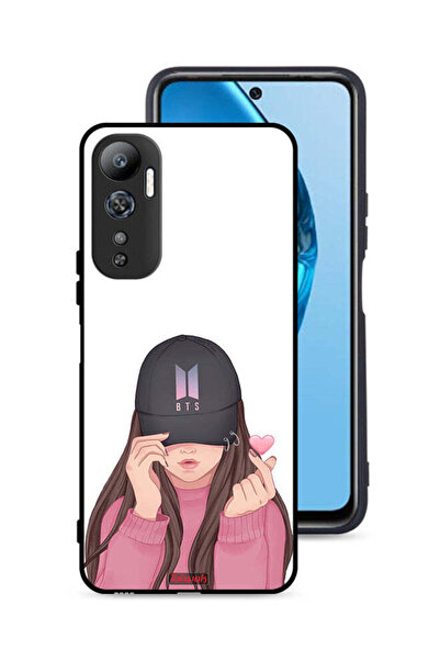 Tolwak غطاء حماية لهاتف Infinix Hot 20 4G مع صورة فتاة تلتقط صورة