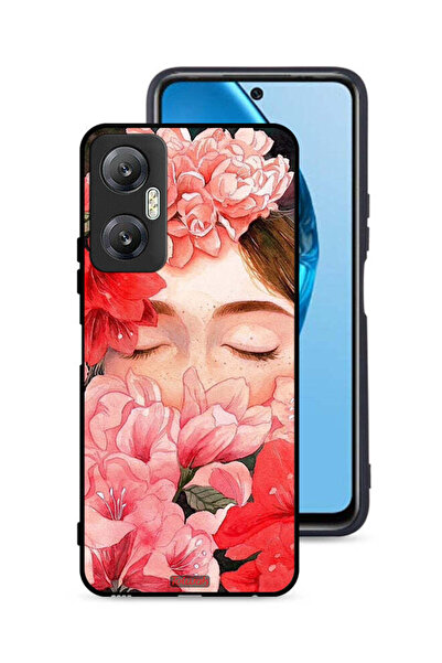 Tolwak غطاء حماية لهاتف Infinix Hot 20 5G، وجه فتاة مخفي في فن الزهور