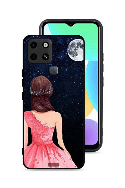 Tolwak غطاء حماية لهاتف إنفينيكس سمارت 6 برسومات فتاة وقمر