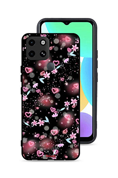 Tolwak غطاء حماية لهاتف إنفينيكس سمارت 6 بنقشة قلوب وأزهار صغيرة