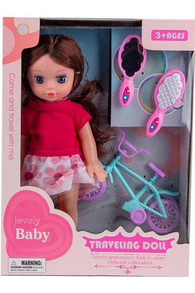 Toybox Beautiful Flexible Doll With Bicycles For Girls Ideal Pretend Play Dolls Playset For Toddlers