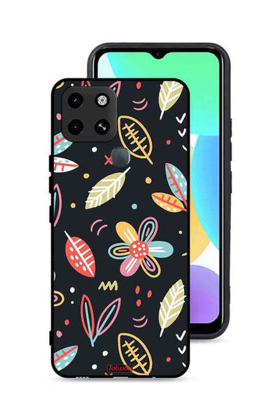 Tolwak غطاء حماية لهاتف إنفينيكس سمارت 6 بطبعة زهور وأوراق فنية تجريدية