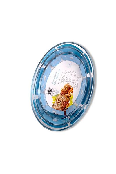 BASURRAH 3-piece oval glass tray set