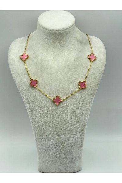 Lianes Clover Model Stylish Steel Necklace (Special Boxed & Antiallergic)