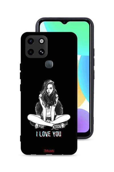 Tolwak غطاء حماية لهاتف إنفينيكس سمارت 6 برسومات "أحبك"