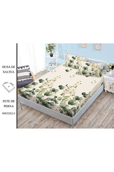 CHIRASO CHIRASO Set Bed Cover, Fine Cotton, 180x200 cm and 2 Pillowcases 80x52 cm