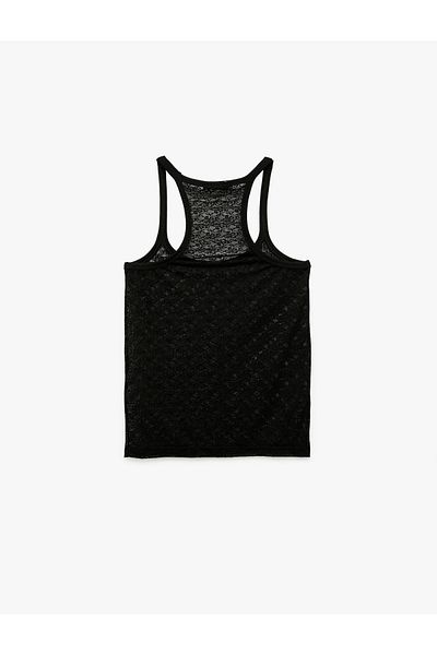 Koton Top de pijama din dantelă cu decolteu în U, cu potrivire confortabilă
